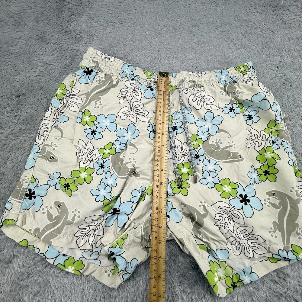 Vilebrequin Floral Mesh‎ Lined Lizard Print Swimtrunk Size XL Gray